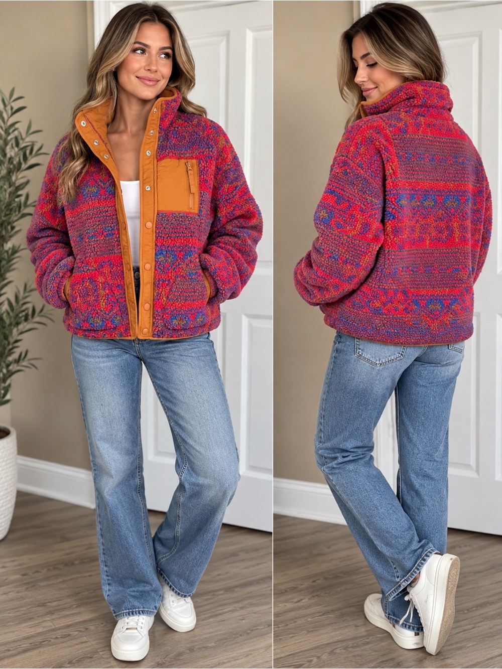 BLANK NYC Vibrant Fleece Teddy Bear Jacket Women's Size Small